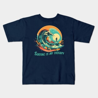 Ride the Exhilarating Surfing Wave with This Beach Vibes Kids T-Shirt